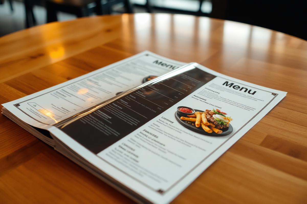 Menus printing example